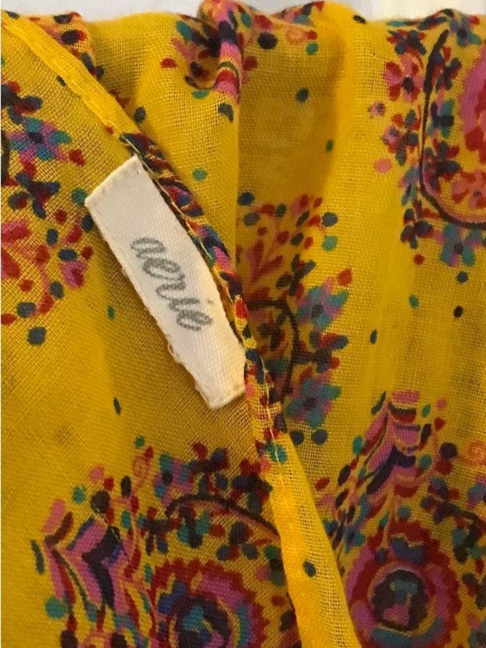 aerie Yellow Floral Lightweight Scarf - Picture 2 of 3